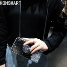 Силиконовый чехол для Xiaomi POCO M3, KONSMART, с блестками, с ремешком