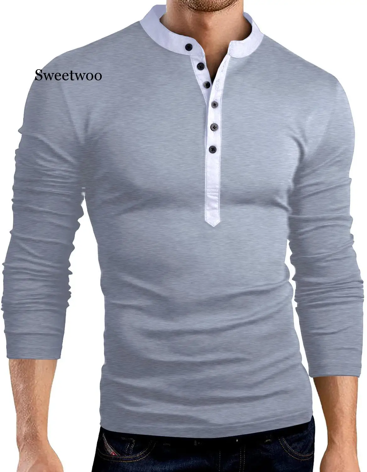 2020 Новая модная мужская приталенная блуза с длинным рукавом Стильная Льняная
