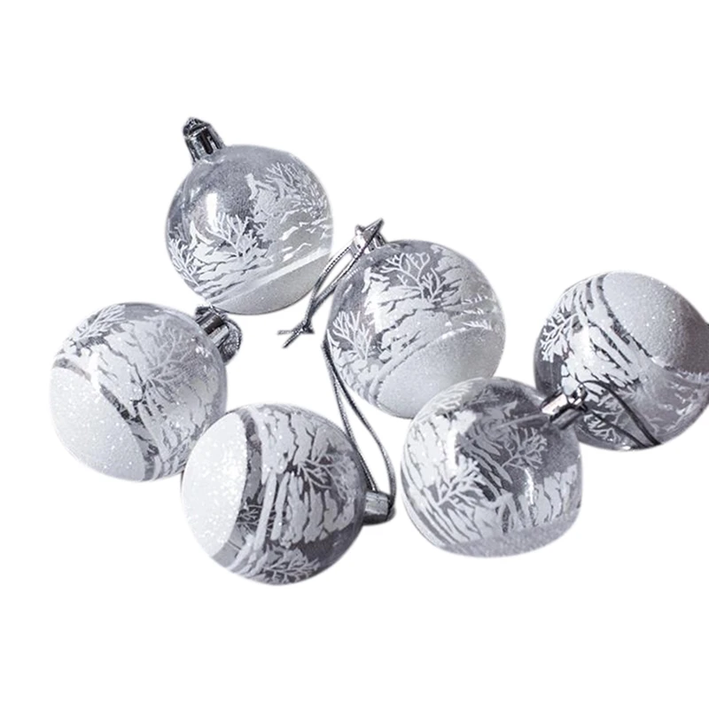 

6cm Transparent Christmas Ball Snow Ball Hand Painted Ball Christmas Tree Ornament Pendant Window Ceiling Decoration
