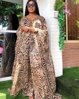 womens fashion classic design african clothes dashiki print leopard chiffon fabric long dress trousers two piece set