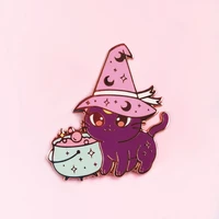 sailor moons pastel hard enamel pin fashion cartoons animal kawaii purple moon cat brooch anime fan collect badge unique gift