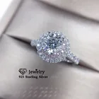 Кольцо с фианитом женское, свадебное Ювелирное Украшение невесты с розовым бриллиантом, CC593, 925