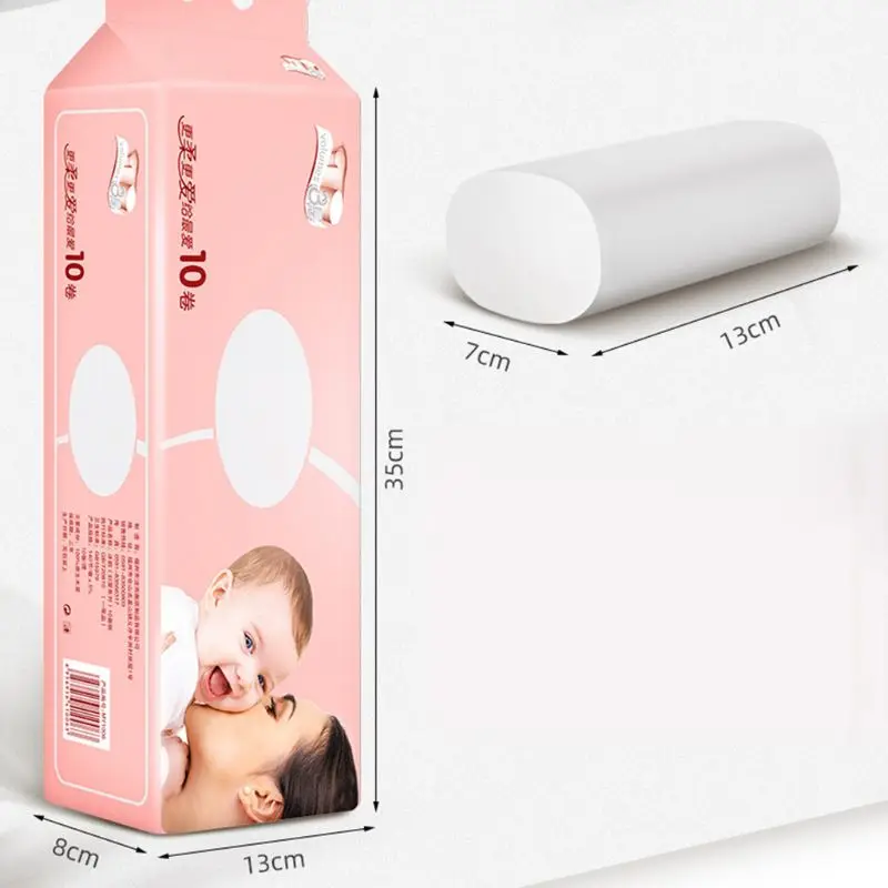 

10 Rolls Bamboo Pulp Toilet Paper Towel 3 or 4-Ply Thicken Biodegradable Bath