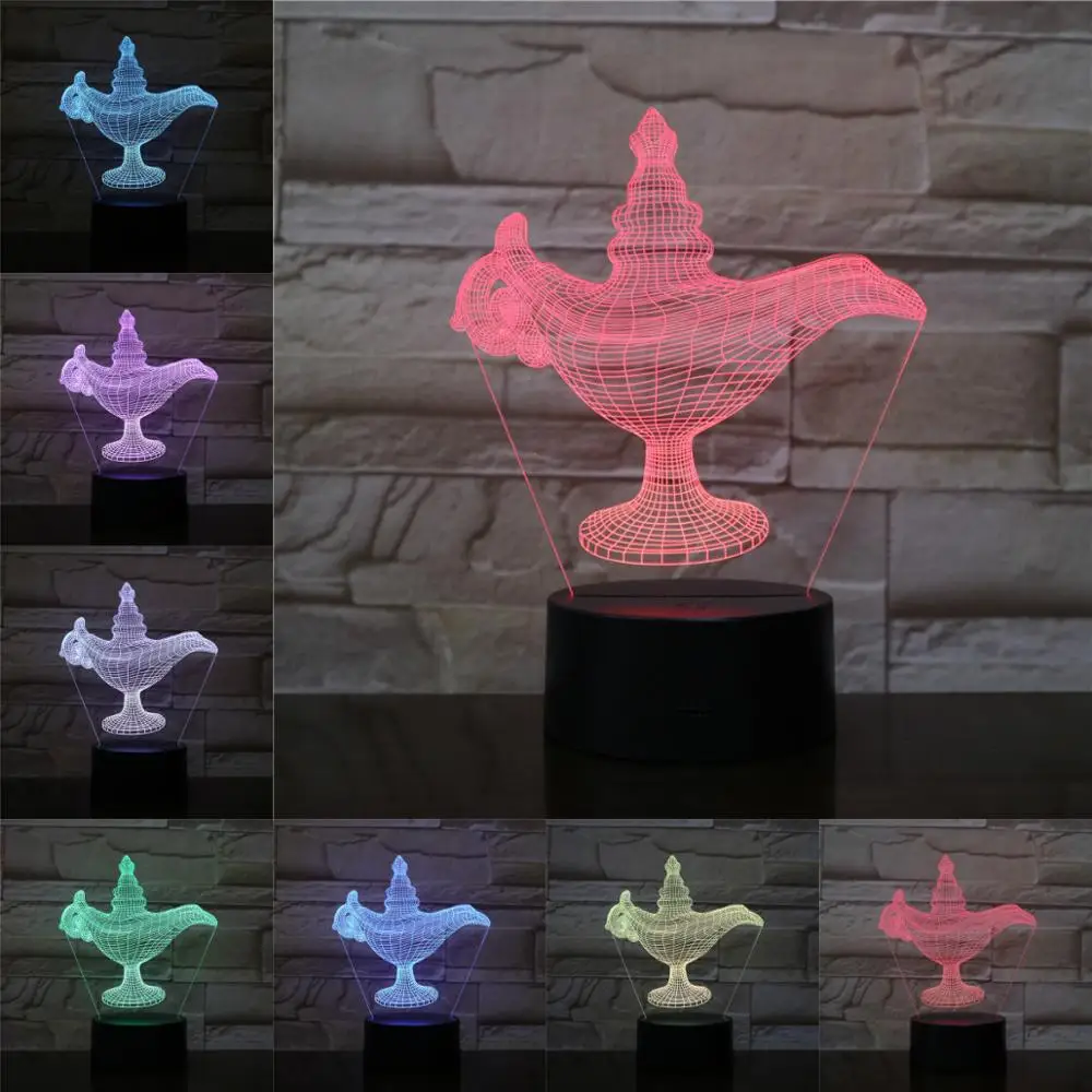

Лампа Aladdin, светодиодсветодиодный, креативная, 3D сенсорная, с дистанционным управлением, ночсветильник, атмосфера, сценическое освещение, Р...