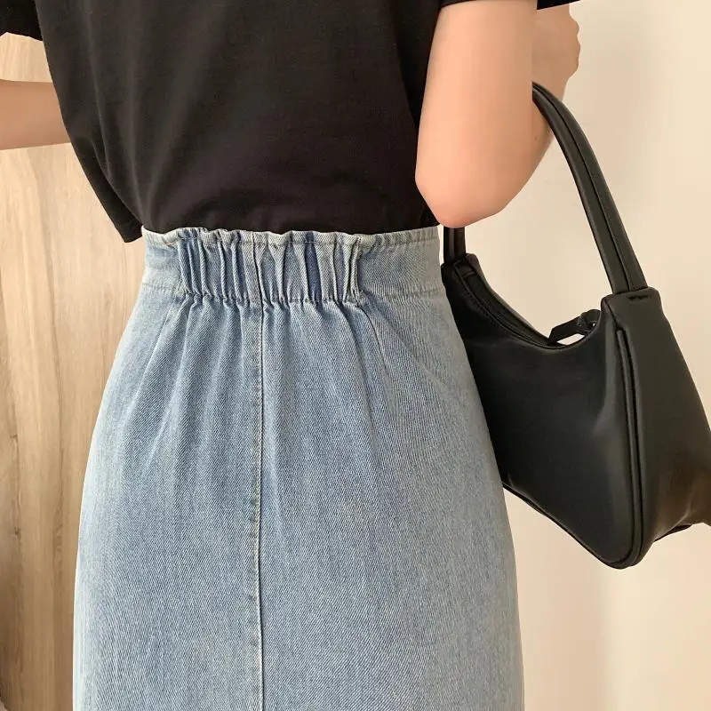 

Skirts Women Vintage A-line Chic Side-slit Design High Waist College Elegant Ulzzang All-match Trendy Casual Harajuku Ladies Ins