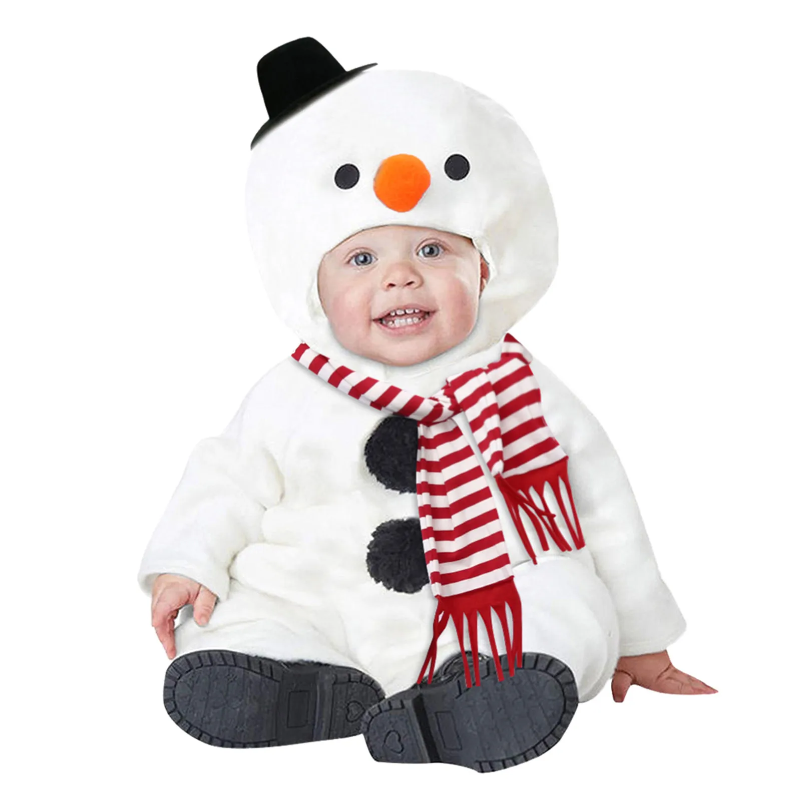 

Зимний комбинезон, детская Рождественская одежда, флисовая толстовка, комбинезон, новогодний костюм, детская одежда, снеговик, косплей, дет...