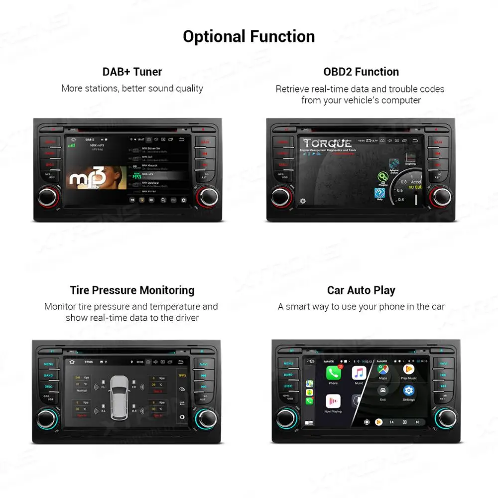 Автомобильный стерео DVD плеер XTRONS 7 дюймов PX5 Android 10 0 радио GPS TPMS OBD DVR WIFI для Audi A4 B6 B7