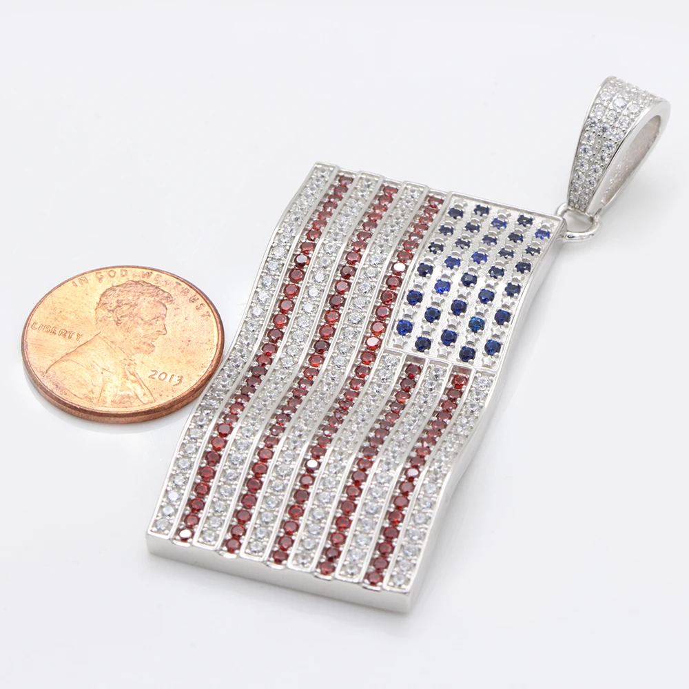 Шарм американский флаг США имитация многоцветный красный голубой драгоценный