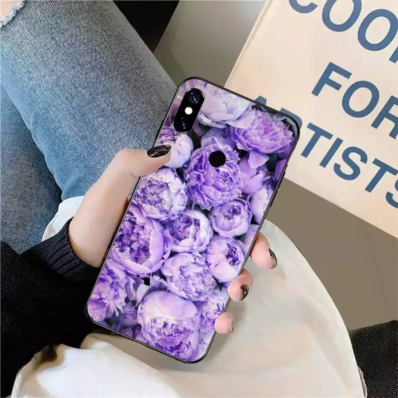 

Peony Pink Purple Flower On the Vase Phone Case For Xiaomi Redmi note 7 8 9 t max3 s 10 pro lite coque funda shell cover