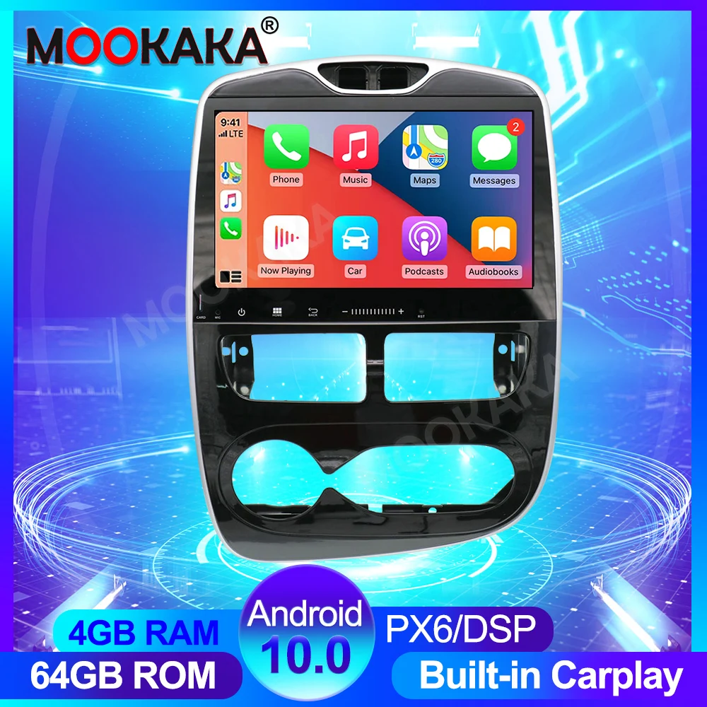 Автомагнитола на Android 10 4 + 64 ГБ для Renault Clio 2013-2015 сенсорный экран Авторадио DSP DVD