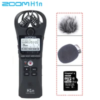 zoom h1n handy portable digital recorder with boya by m1 lavalier microphone for smartphone camera
