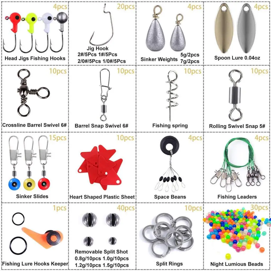 160/187 шт комплект рыболовных принадлежностей рыбацкие Крючки рыболовные снасти