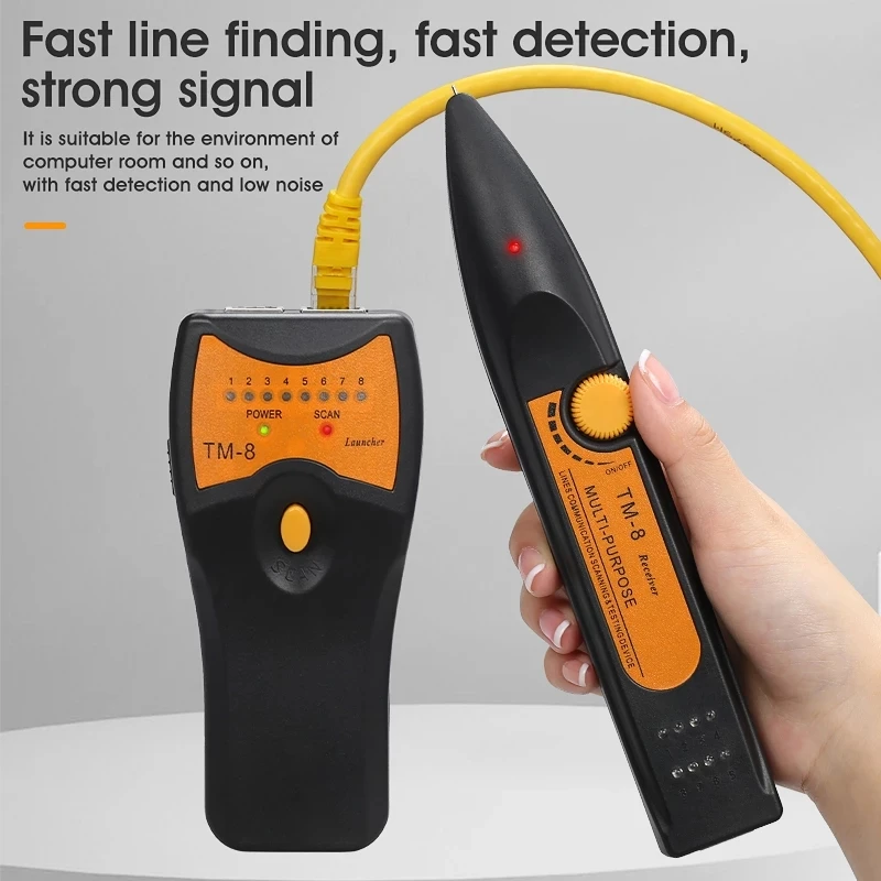 M-8 Wire Tracker LAN Network Cable Tester Telephone Phone RJ45 RJ11 Toner Tracer Cat5 Cat5A Cat6 Cat6A Cat6E Detector