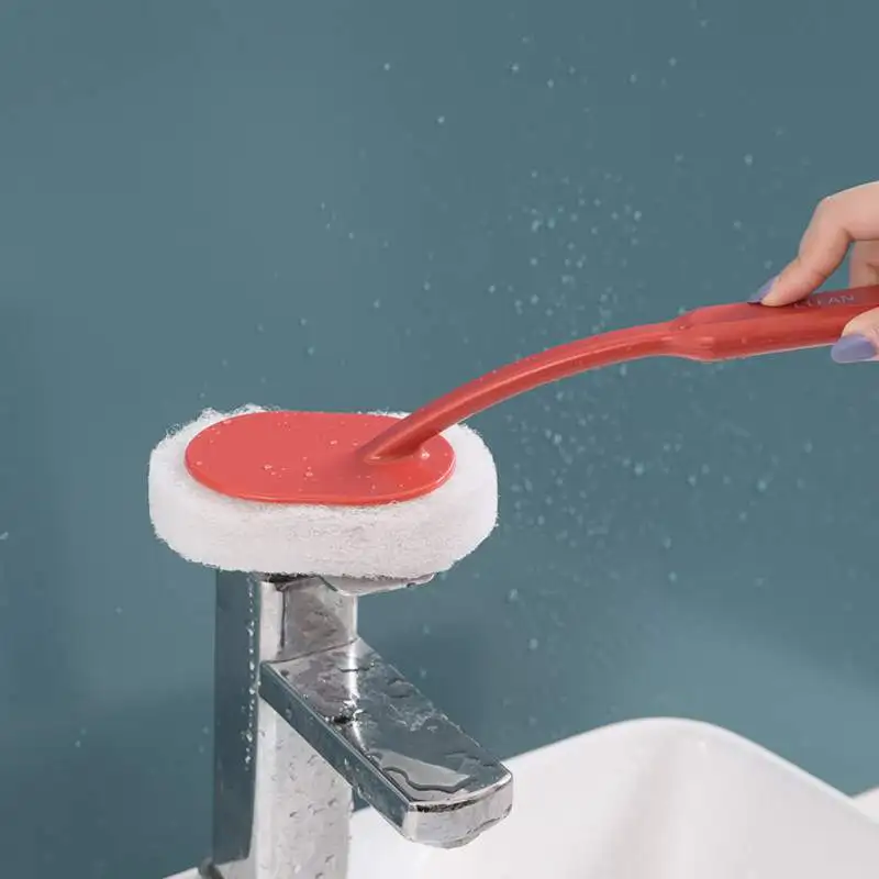 

JW-Bathroom Long Handle Sponge Wipe Cleaning Brush Bathtub Sponge Brush Floor Tile Brush Sponge Hundred Cleaning Cloth