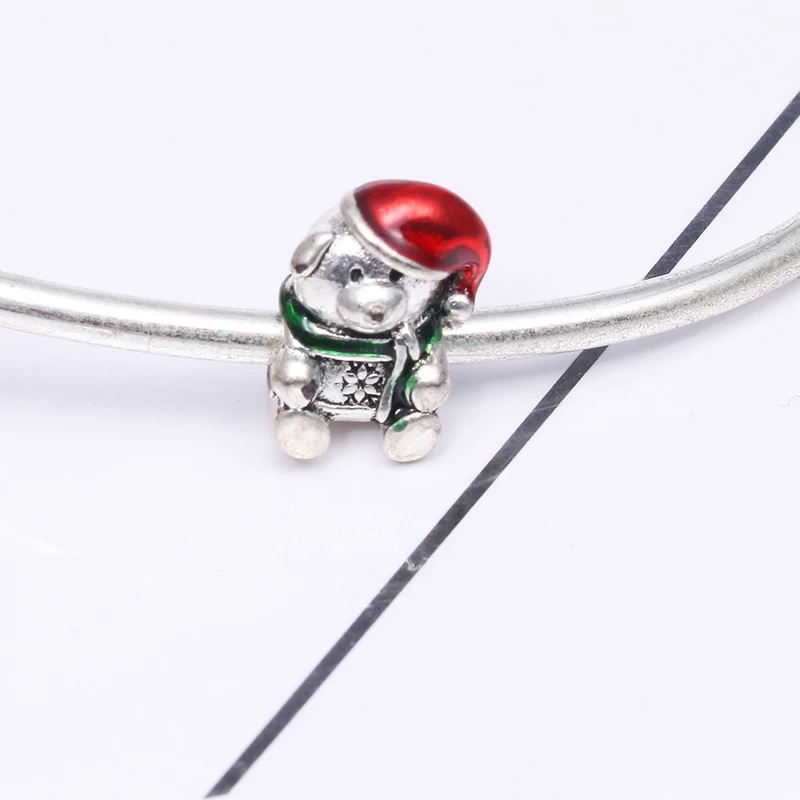 TOGORY 2Pcs/lot Fashion Crystal Santa Claus Charms Bead Fit Original Brand Bracelets For Women Girl Jewelry Christmas Gift | Украшения и