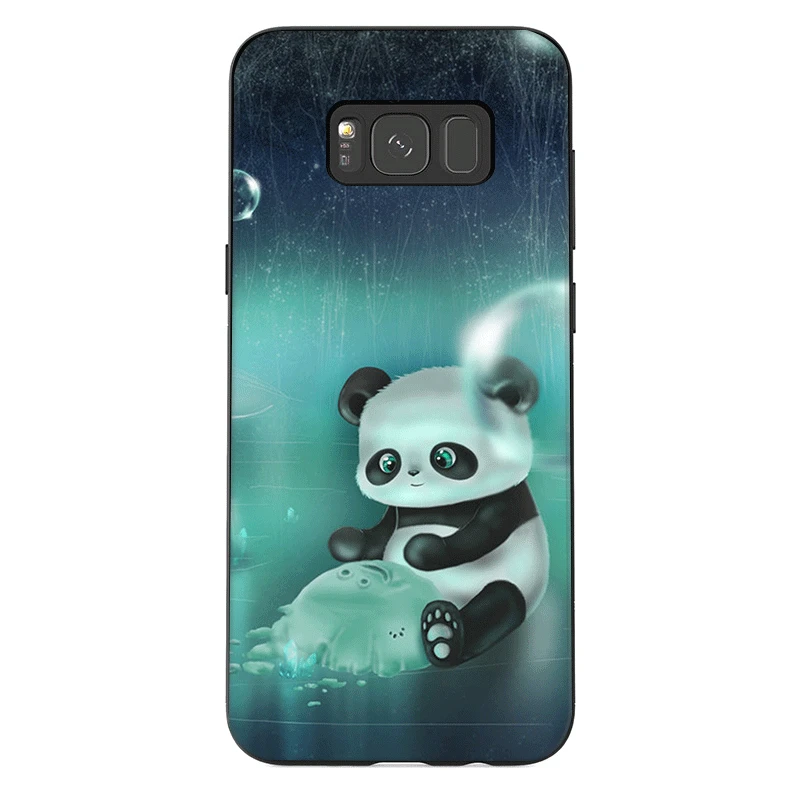 Silicome phone case for sansung J4 Core 2018 J6 Prime J7 Duo J8 M10 M20 M30 A2 Fluorescent panda Cute | Мобильные телефоны и