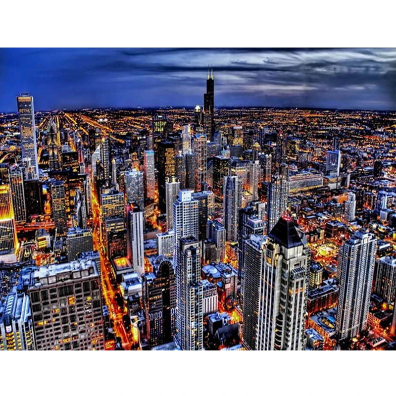 Вид города головоломка 5D алмазная картина Стразы Вышивка Алмазная мозаика