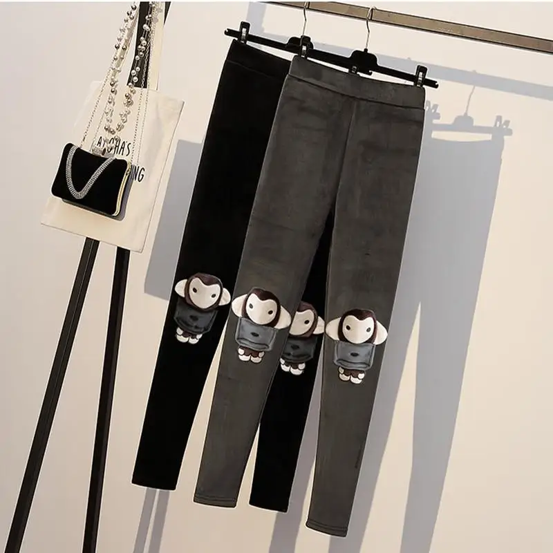 XL-5XL зимние теплые флисовые леггинсы размера плюс женские плотные бархатные