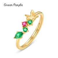 green purple zircon 100 925 sterling silver rings cute bird minimalism anelli punk aneis boho anillos rings for women 2021 new