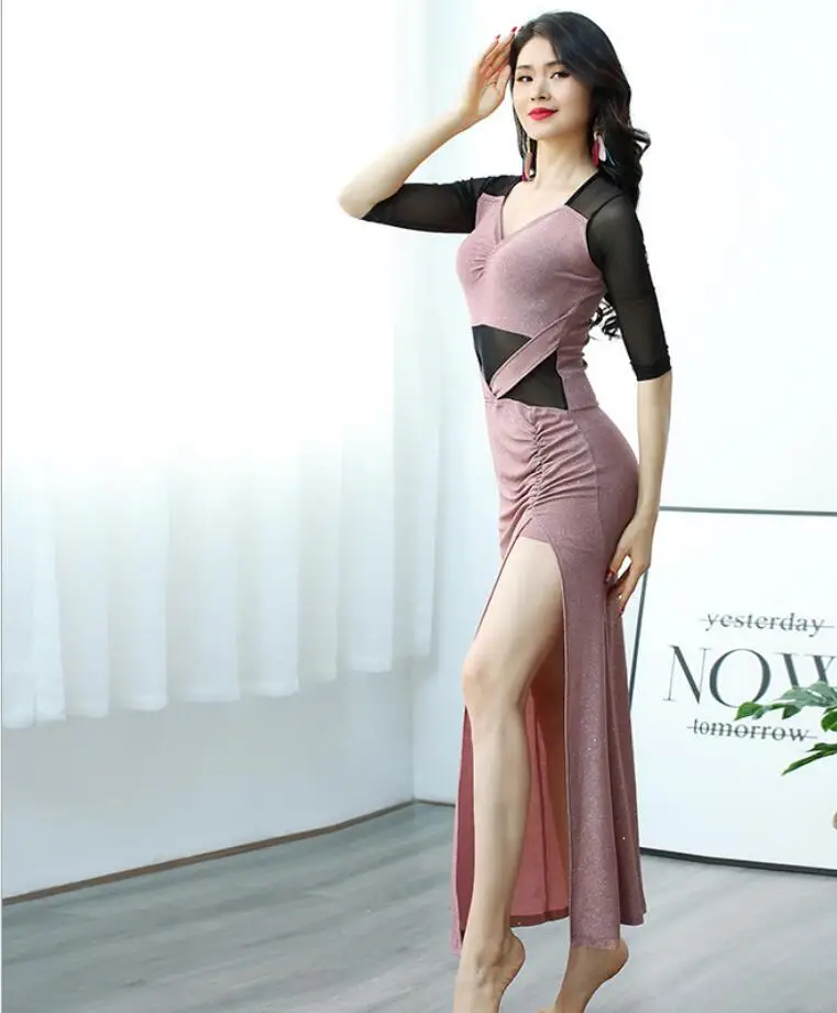 

Belly Dance Costume Dance Dress Profession Women Bellydance Dresses with Shorts Lady Sexy Practice Wear Split Skirt