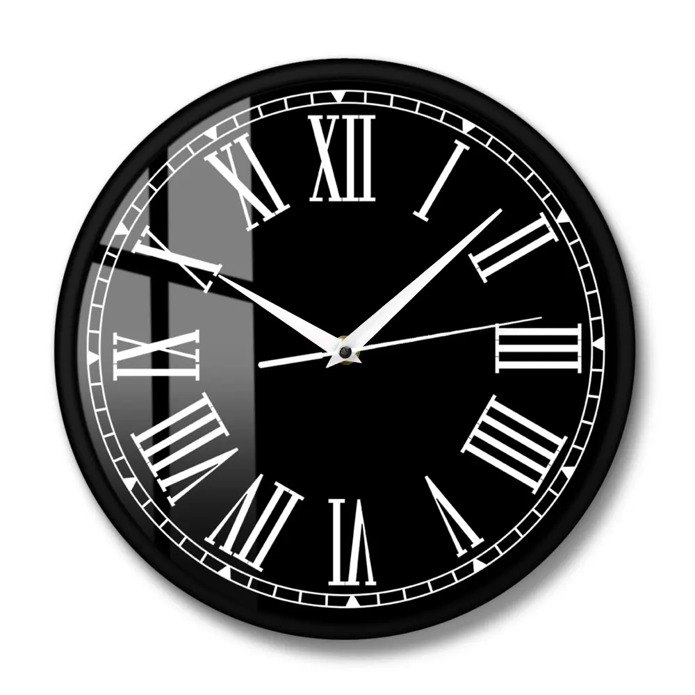 Бесшумные настенные часы с римскими цифрами индивидуальное имя семьи