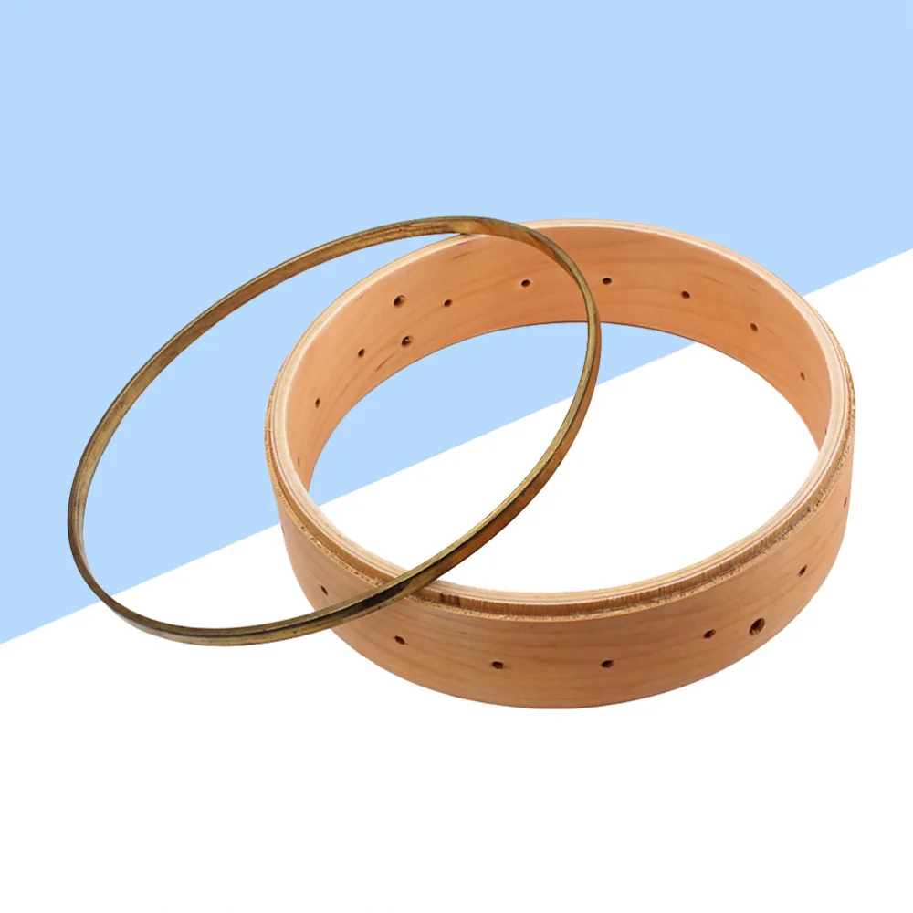 

1 Set Wooden Banjo Rim and Brass Banjo Oblate Tension Hoop Banjo Parts Accessories Luthier Maker HA302