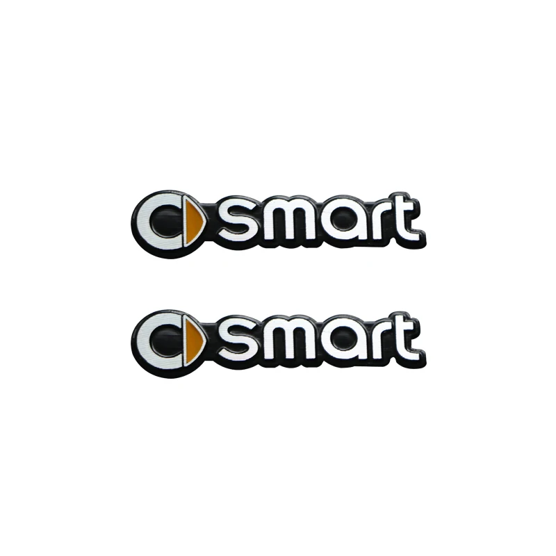 1 pair Наклейка на руль для автомобиля, украшение для Mercedes Smart 453 451 450 fortwo forfour, логотип из алюминиевого сплава, украшение - Название цвета: 1 pair