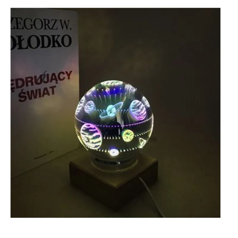 3D Хрустальный ночник лампа в виде Луны светодиодсветодиодный настольная для