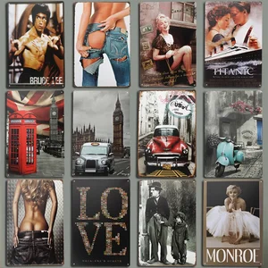 Ретро-постер с героями красоты, металлическая жестяная Наклейка на стену, украшение для бара, паба, спальни, винтажный жестяной постер с вывесками, 20 х30 см