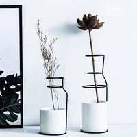 nordic ceramic iron art vase table flower pot minimalism vase decoration home decor accessories for plant living room decoration