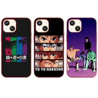 yuyu hakusho manga anime cartoon phone case red color for iphone 13 12 11 pro max mini x xr xs 8 7 6 plus shell cover coque