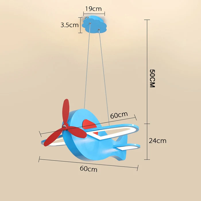 Blue 600x600mm Modern led Hanging Chandelier for Children Room boy girl kids Room Hanging Plane Dream pendant Chandelier Fixture Free Shipping - Цвет абажура: Blue 600x600mm