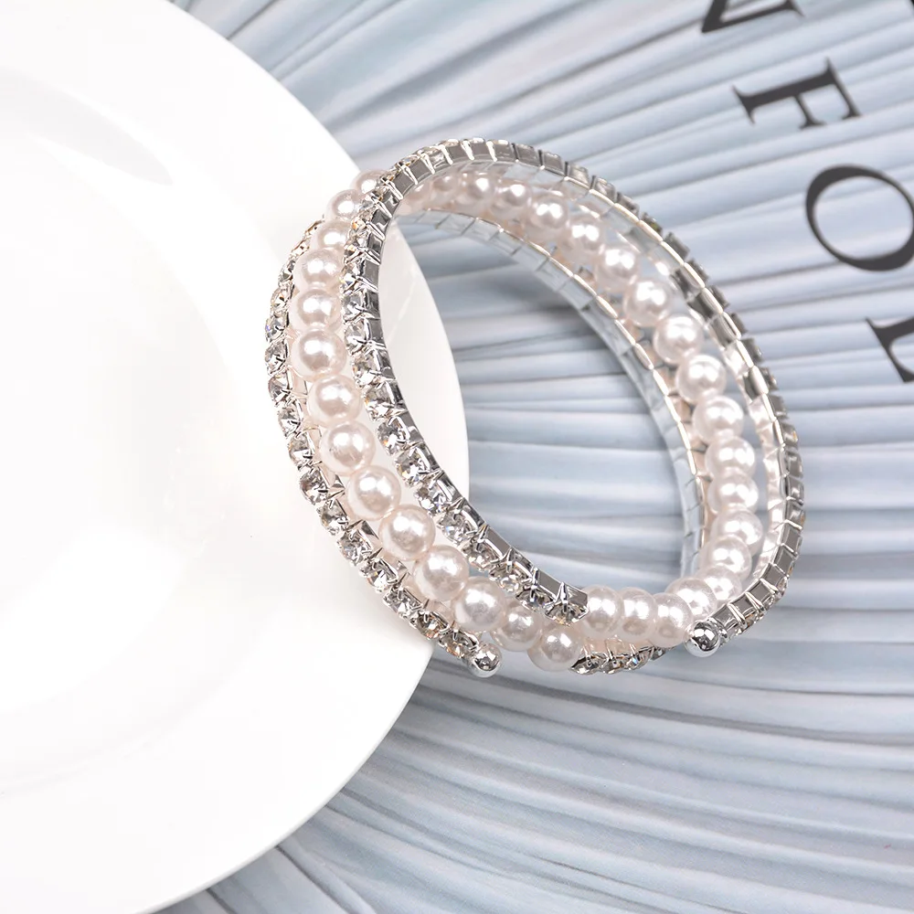 Лидер продаж женские браслеты из чешского розового золота с жемчугом Модные