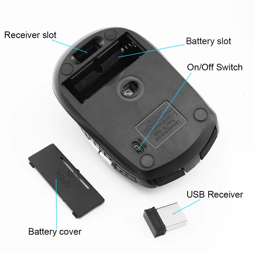 

2.4G Wireless Mouse Ergonomic Optical Small Hand Computer Mause 5 Button Adjustable 1600 DPI Simplicity Portable Mice For Laptop