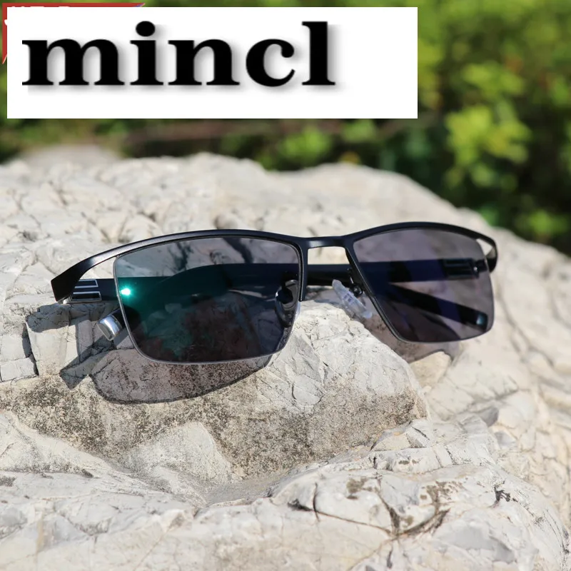 Новый дизайн фотохромные очки для чтения мужские половина оправы из титана сплав