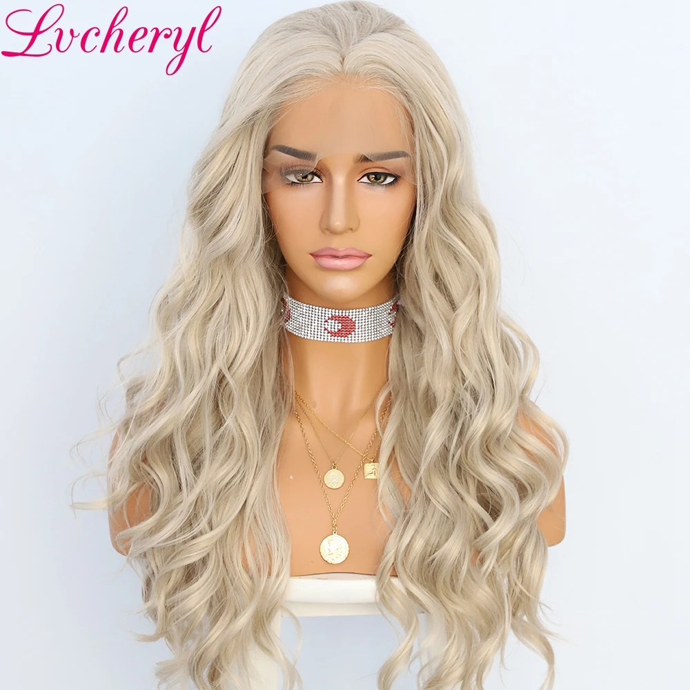 Lvcheryl 13X3 накладные волосы платинового цвета с натуральной волной вечерние
