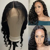 curly hair t part deep wave 24 inches lace wig indian remy hair wig 100 human hair wigs for women natural color with baby hair