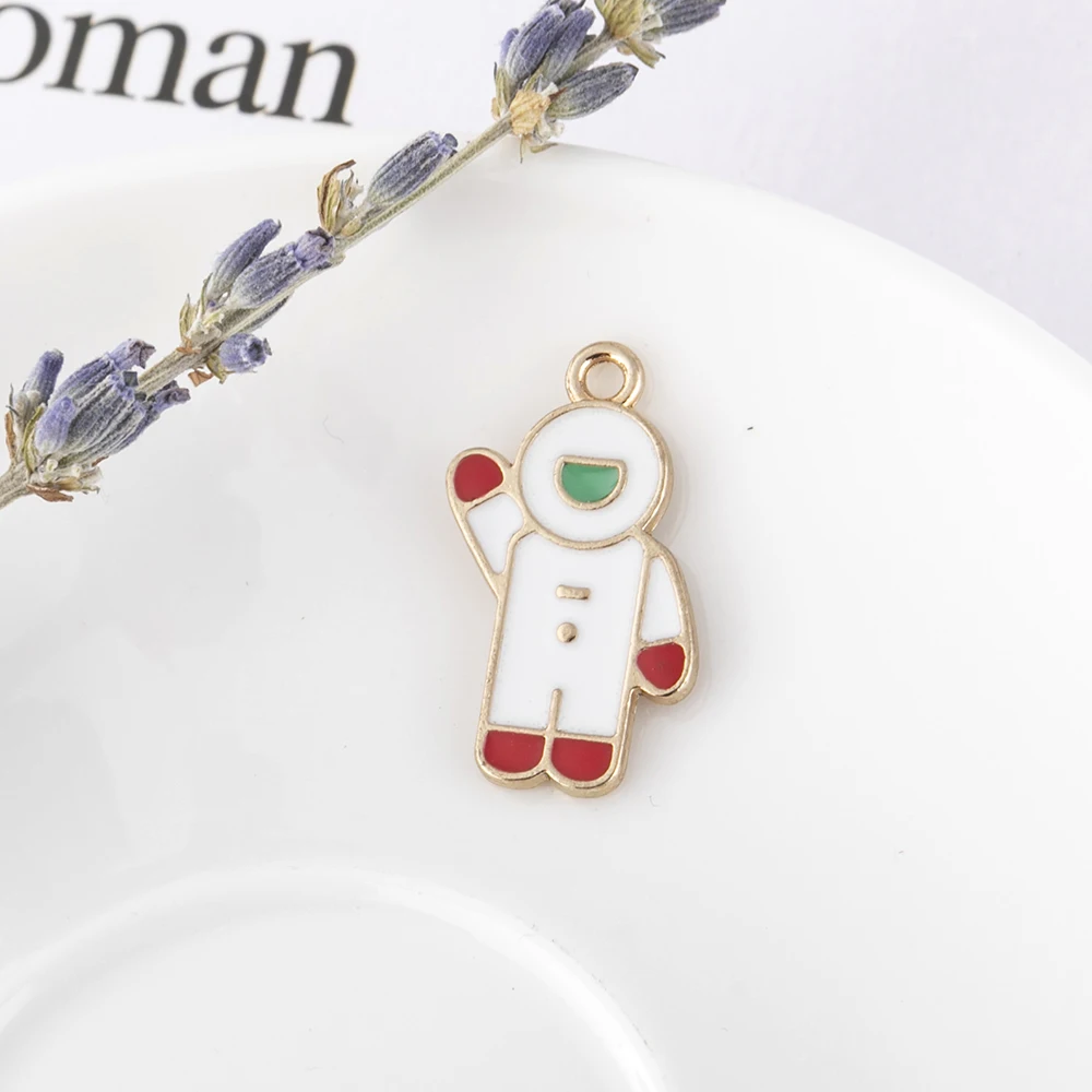 10 шт. эмалевые Подвески в виде милой звезды планеты ракеты изысканный синий кулон