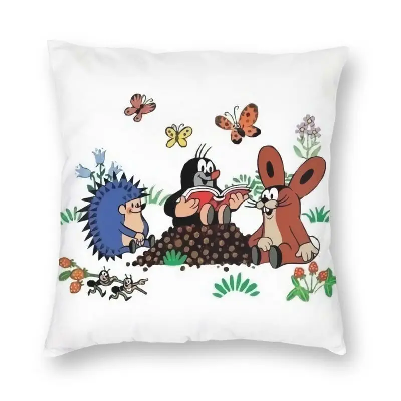 Soft Mole Krtek Cartoon Comic Throw Pillow Case Home Decorative Cute Little Maulwurf Cushion Cover Pillowcover for Living Room