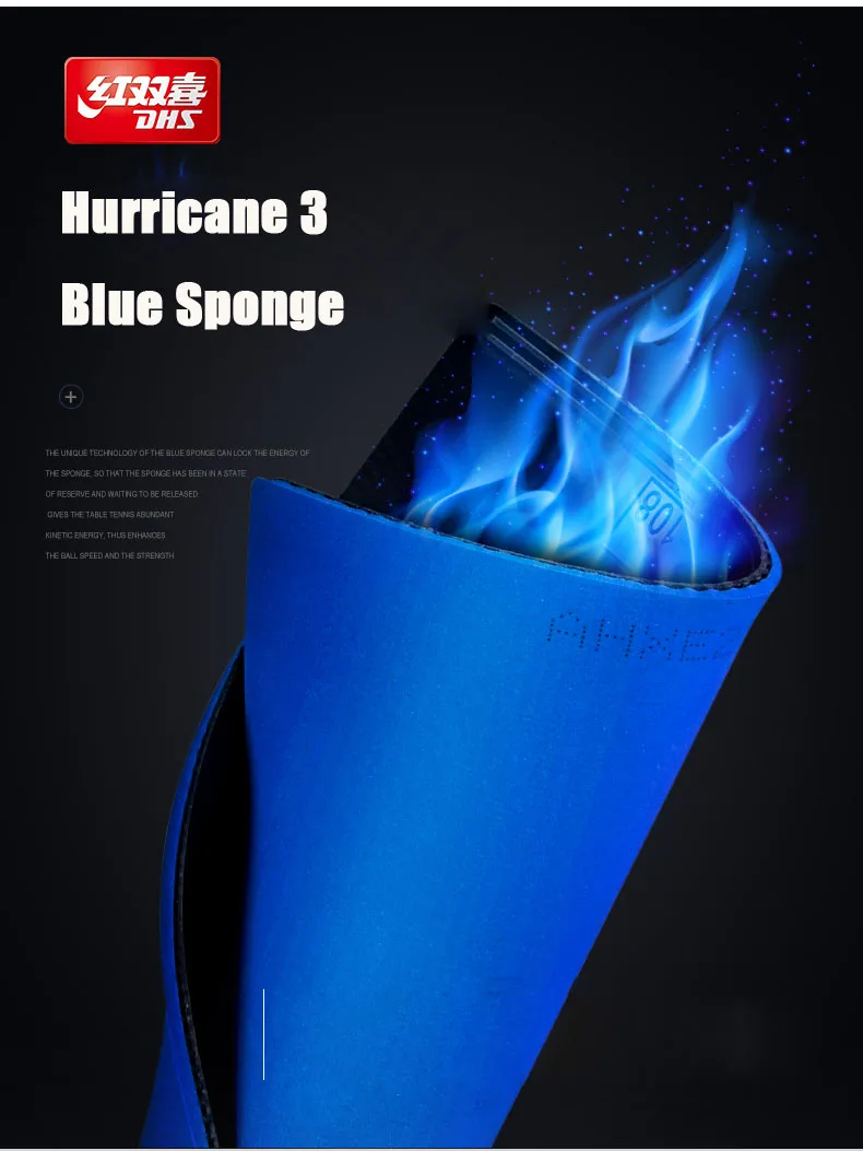

DHS Original hurricane 3 provincial Attack Loop Orange Blue sponge Pips-In Table Tennis PingPong Rubber with sponge Pimples In