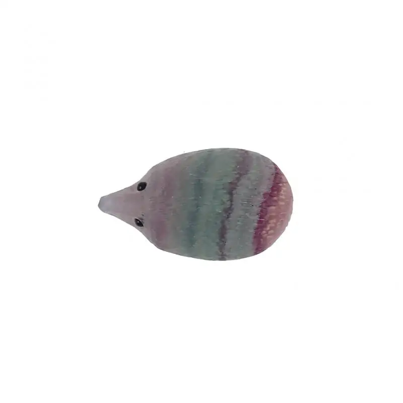 1 шт. Натуральный Цветной Кварцевый Радужный флюорит волшебный резной Ежик