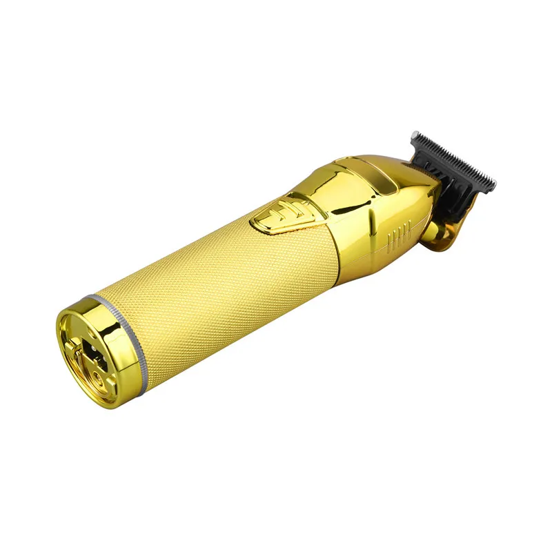 

Gold Metal Barbershop Shaving T-blade Pro Outline Hair ClipperTrimmer Haircut Electric Rechargeable Barber Shaver For Men Kids