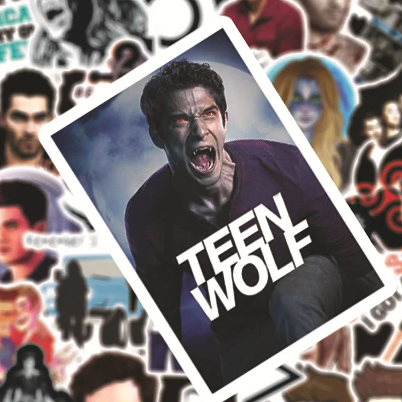 Pegatinas de la serie Teen Wolf para planificador, suministros de papeler&iacute;a para motocicleta, port&aacute;til, para patineta pegatina, 10/30/50 Uds.-3