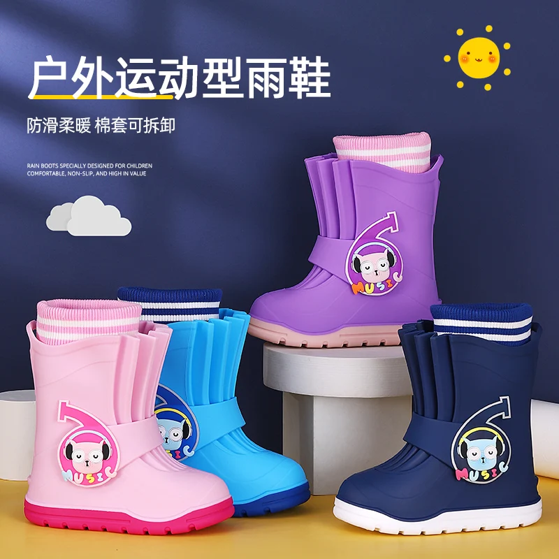 

Водонепроницаемая Нескользящая хлопковая непромокаемая обувь LEDIXIONG для мальчиков и девочек