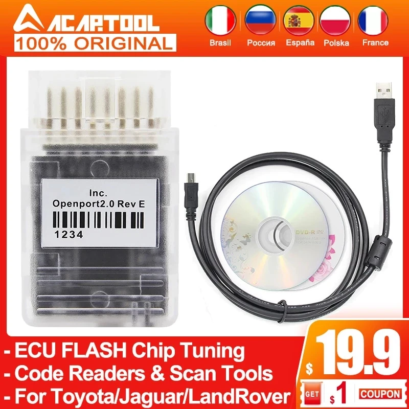 Newest Tactrix Openport 2.0 ECU Chip Tuning Tool Open Port USB Flash OBD2 OBDII Connector Multi Brand Cars | Автомобили и