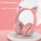 Беспроводные наушники L550, Bluetooth 5,0, игровая версия, Bluetooth Hi-Fi гарнитура с микрофоном и светодиодсветильник кой, поддержка TF-карт, подарки для девушек
