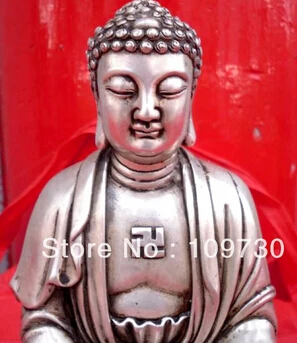 Бесплатная доставка &ltТибетский буддис Амитабха Бронзовая статуя Будды |