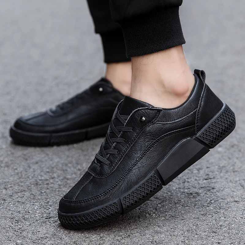 

Mens Leather Shoes Slip on Autumn Casual Loafers Male Breathable Boat Shoes men fashion Leather chaussure homme Moccasins