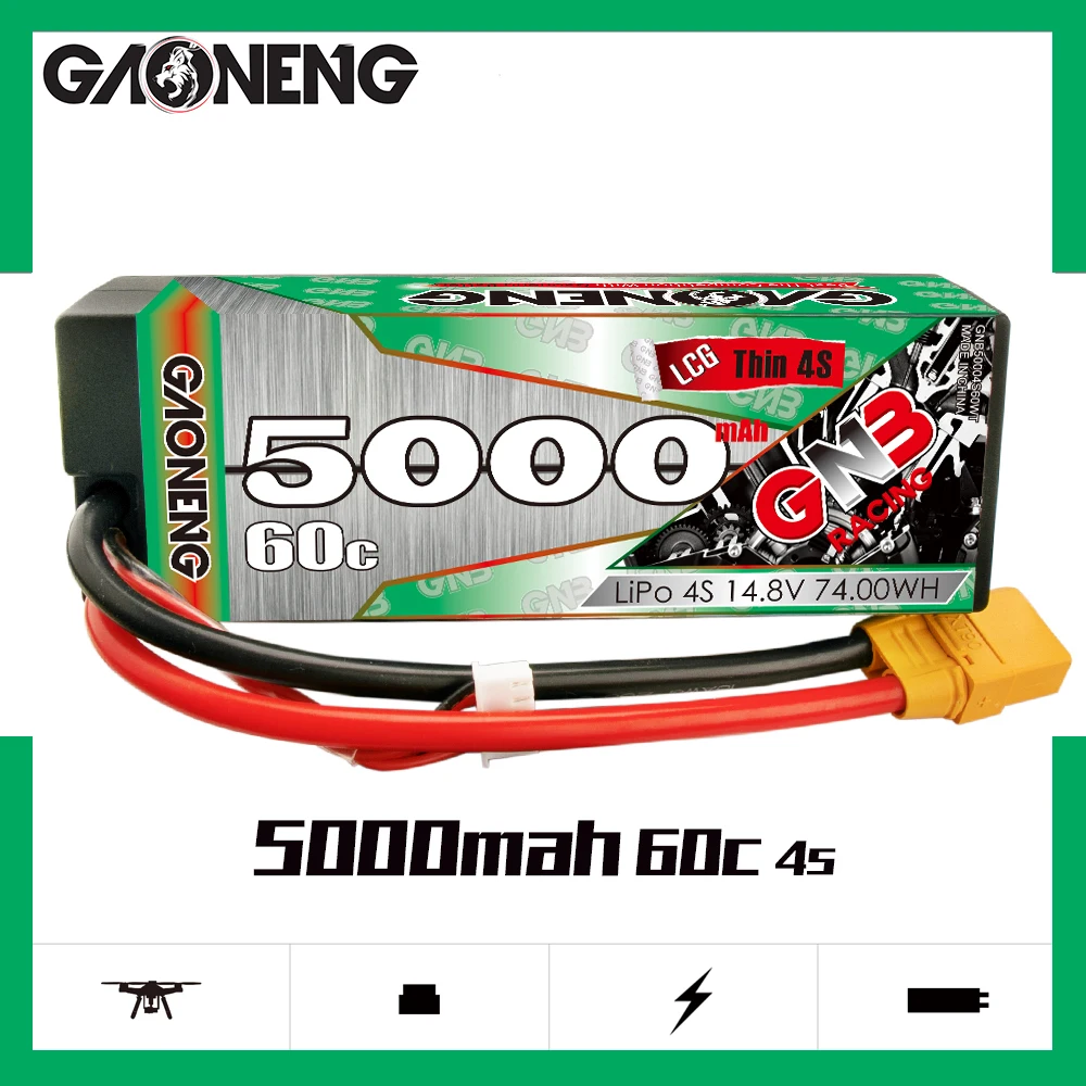GAONENG GNB 5000 мА/ч 4S 14 8 V 60C/120C Футляр Чехол LiPo Батарея с XT90/EC5 разъем для 1:8 1/8 RC