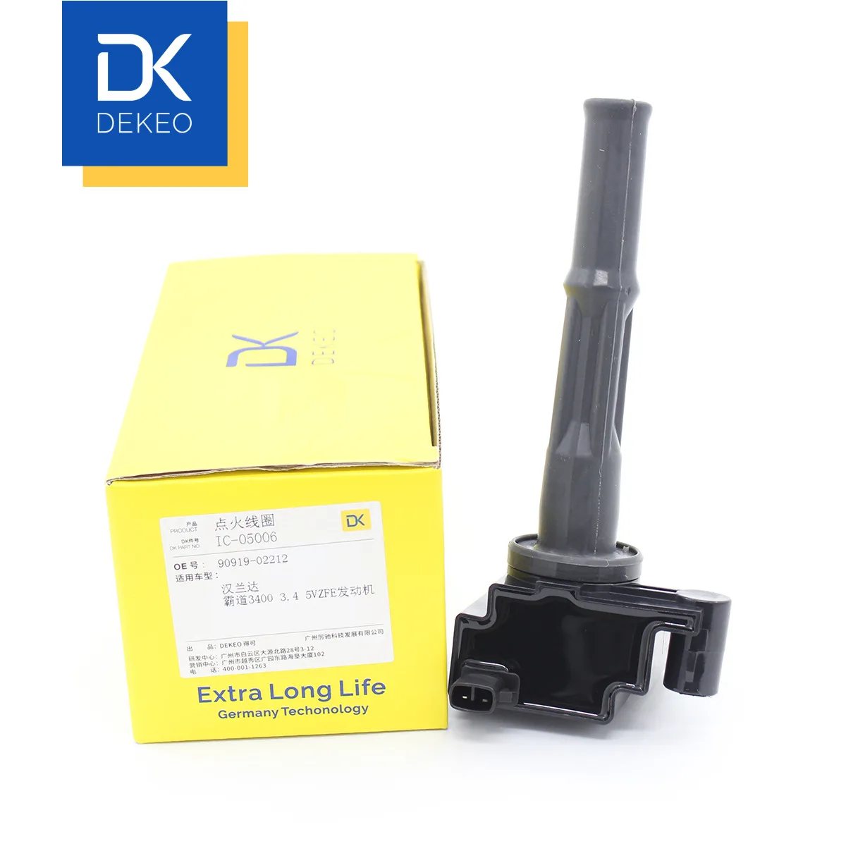 Катушка зажигания DEKEO для BAIC двигателя PRADO 3.4L 5VZ Toyota 90 (VZJ95) 90919 02212|Катушка
